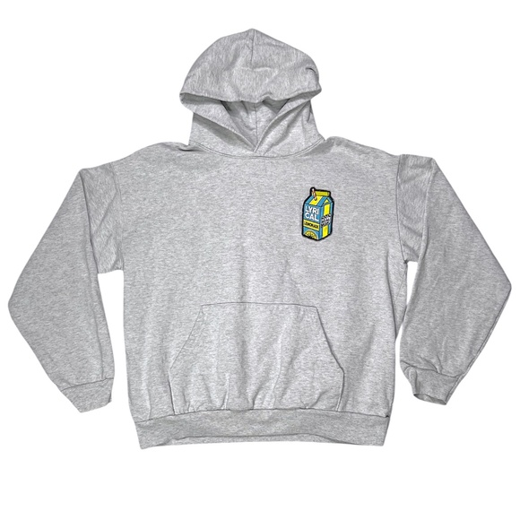 Lyrical Lemonade Lyrics Lemonade Carton Patch Pullover Grey Hoodie Size XL - Picture 8 of 14
